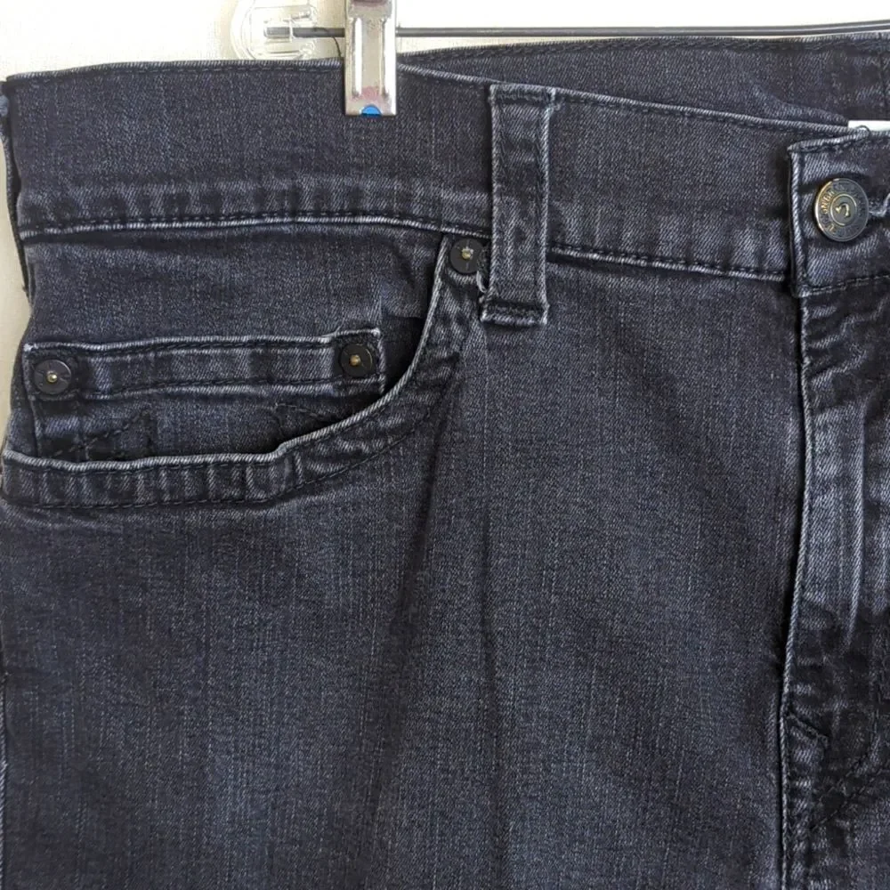True Religion Black Denim Short Cut- offs Size 42
